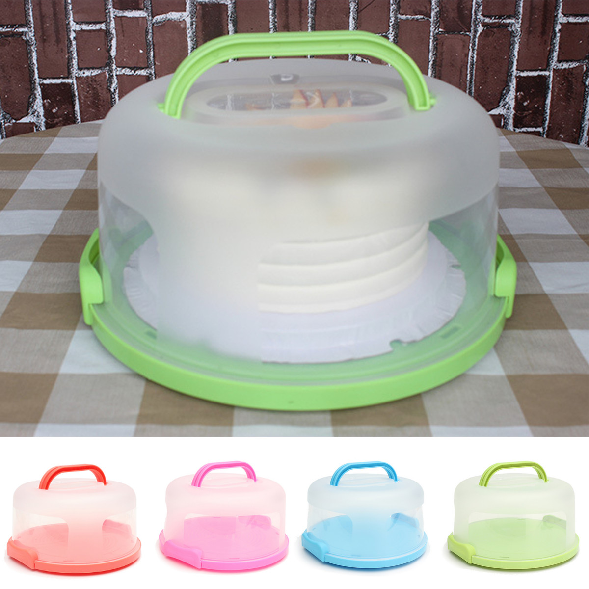 Portable Round Cake Stand with Dome Cake Holder Container