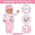 thumbnail image 3 of AmaMary  5 pcs 18 inch Doll Outfit, Pink Kitty Cozy Cotton Plush Fall Winter Clothes for Girls – Jacket, Pants, Long Sleeve, Hat, Socks – Holiday Gift, 3 of 6