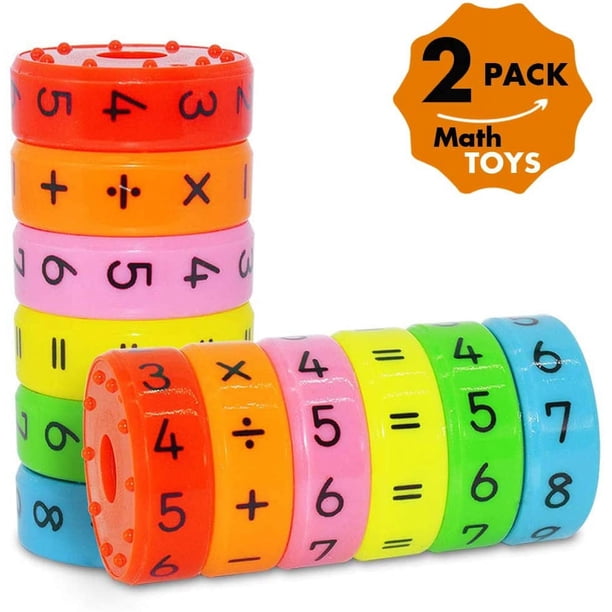 Paquete de juguetes de aprendizaje Juguete matemático Aprendizaje preescolar Juego educativo de conteo Números y símbolos Habilidades matemáticas Refrigerador colorido Jardín de infantes Herramientas