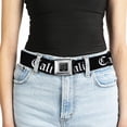 thumbnail image 5 of Buckle-Down Belt, Seatbelt Buckle Belt, Cali Old English Black White, 30 to 44 Inches, 5 of 9