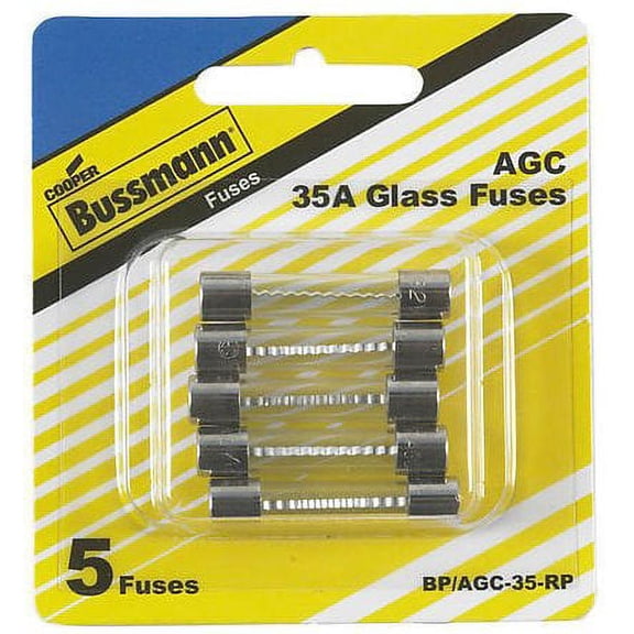 Bussmann BP/AGC-35-RP 1/4" x 11/4"/35 Amp AGC Automotive Glass Fuse, (Pack of 5)