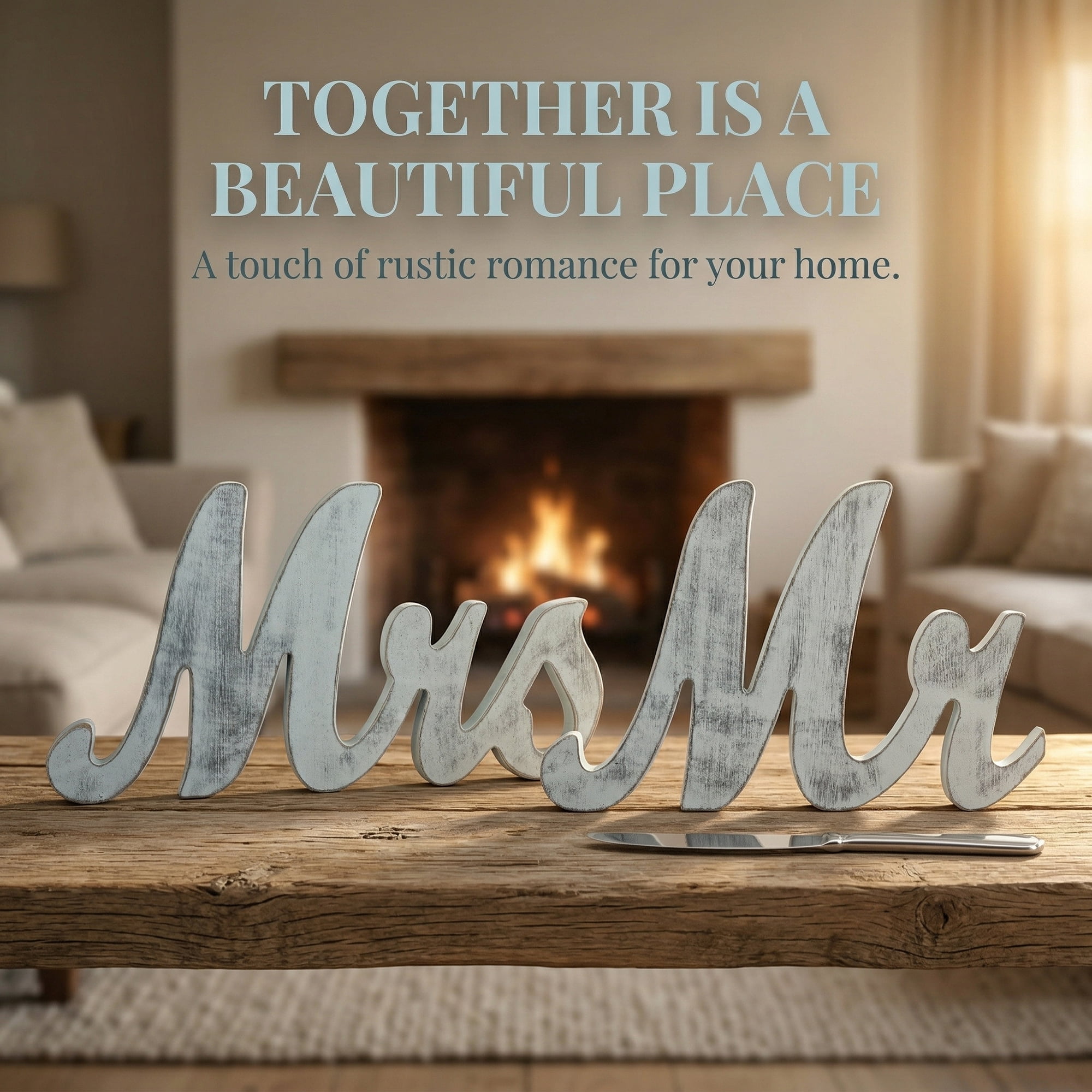 Unique Bargains Rustic Wooden Home Sign Wall Decor Lightweight Plaque Blue 11"x21" 1Pcs
