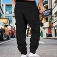 thumbnail image 7 of Men’s Heavyweight Cargo Sweatpants Elastic Waist Baggy Plaid Texture Jogger Trousers Fall Winter, 7 of 7