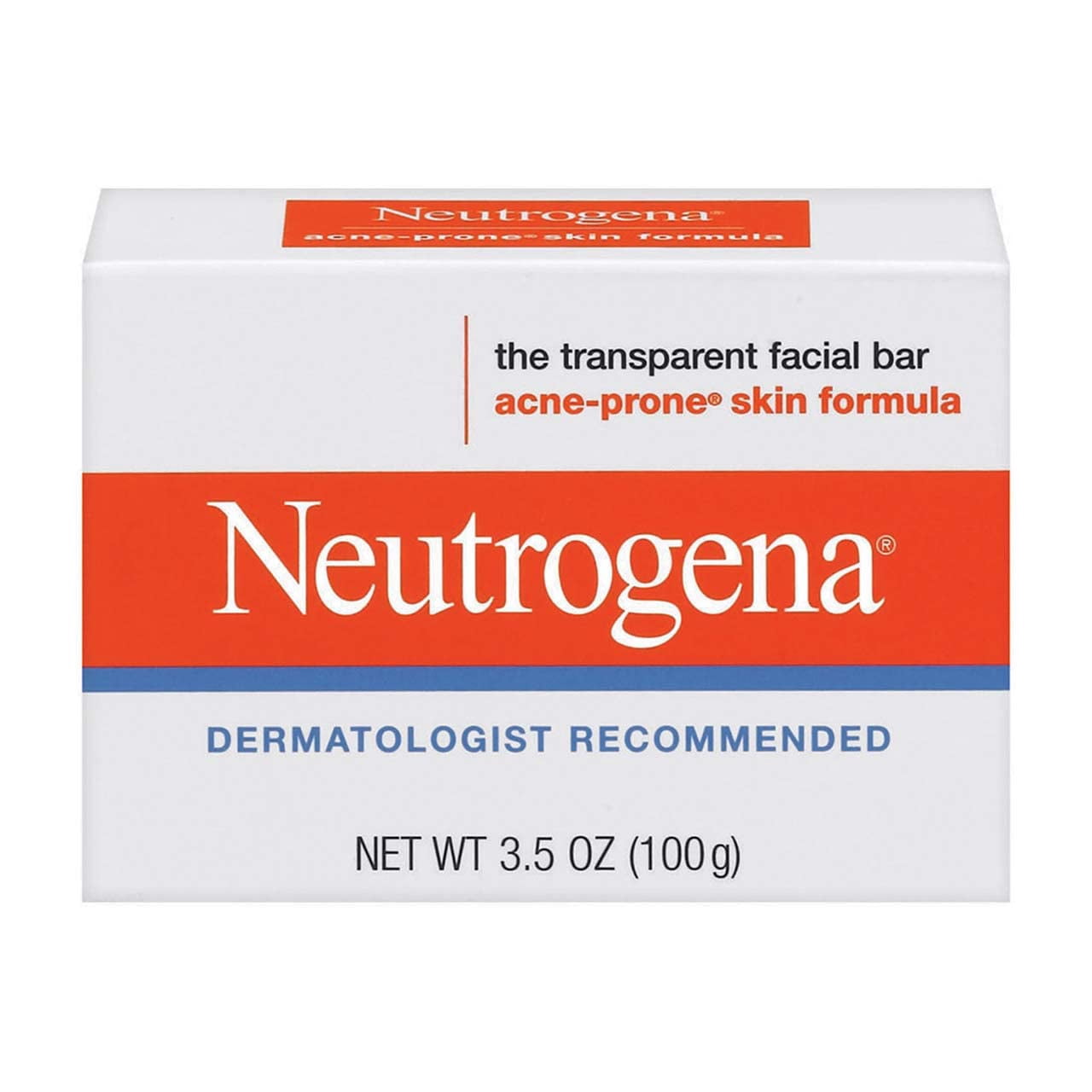 neutrogena facial cleansing bar treatment for acne-prone skin, non-medicated & glycerin-rich hypoallergenic formula with no detergents or dyes, 3.5 oz (pack of 6)