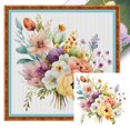 thumbnail image 1 of (11CTACC-2684__C__ 45x45) Hilo algodón ecológico bordado 11CT 3 hebras impresión 45*45cm kit serie flores punto cruz flores acuarela, 1 of 9