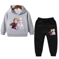 thumbnail image 3 of Ropa de primavera para niños, suéter de manga larga con capucha y pantalón de Frozen Elsa para niñas, conjuntos de 2 piezas, ropa para niñas pequeñas, 3 of 5
