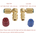 thumbnail image 4 of 3X R12 to R134 A High/Low AC Fitting Port Retrofit Conversion Adapter, Quick Coupler Valve A/C 90 Degree Fitting, 4 of 6