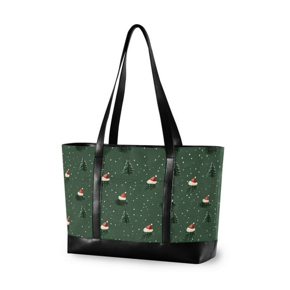 FORMRS Laptop Tote Bag for Women with 15.6" Computer Compartments Handbag, Christmas Forest