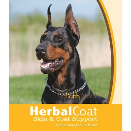 Healthy Breeds Doberman Pinscher Natural Skin-Coat Support Chewable Tablets 60 Count