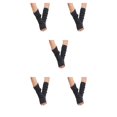 thumbnail image 1 of ZheElen 1 Pair Long Arm Cover High Elasticity Anti-skidding Jacquard Weave Less Sensitive Fingerless Gloves Mountaineering Ruffle Deep Gary 5Set, 1 of 6