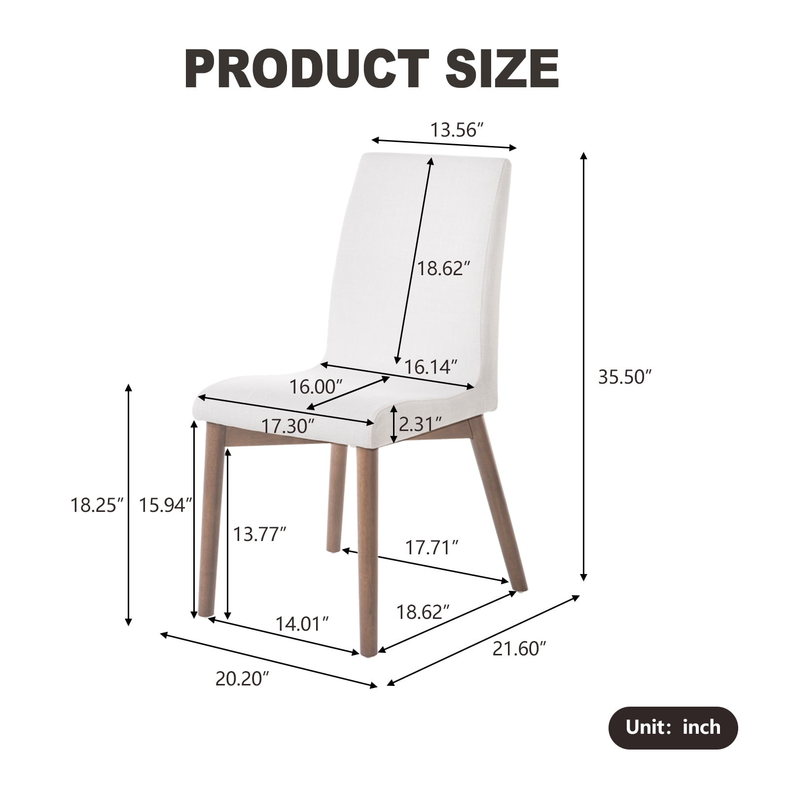 Kadyn Fabric Dining Chairs, 2-Pcs Set, Mid-Century Modern Dinner Chairs with Backs and Wood Legs, Kitchen Chair for Bar, Kitchen, Light Beige Kadyn Fabric Dining Chairs, 2-Pcs Set, Mid-Century Modern Dinner Chairs with Backs and Wood Legs, Kitchen Chair for Bar, Kitchen, Light Beige