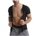 thumbnail image 5 of Wancir Sauna Tank Top for Men with Zipper, Men's Slimming Sweat Burn Fat Tummy Control Shapewear Short Sleeve, 5 of 7