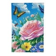 thumbnail image 2 of PHYHOO  Hello Spring Summer Garden Flag Double Sided Vertical, Burlap Small Butterfly Rose Floral Welcome Garden Yard House Flags Outside Outdoor House Spring Decoration White, 2 of 6