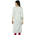 thumbnail image 4 of Bimba Womens 3/4 Sleeve Straight Kurti Casual Fancy Kurta Blouse White Tunic, 4 of 6