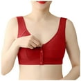 thumbnail image 4 of Wdgfv Daisy Bras for Older Women 2025 Comfy Convenient Front Closure Bra Full Support No Underwire Bras Red 44, 4 of 6