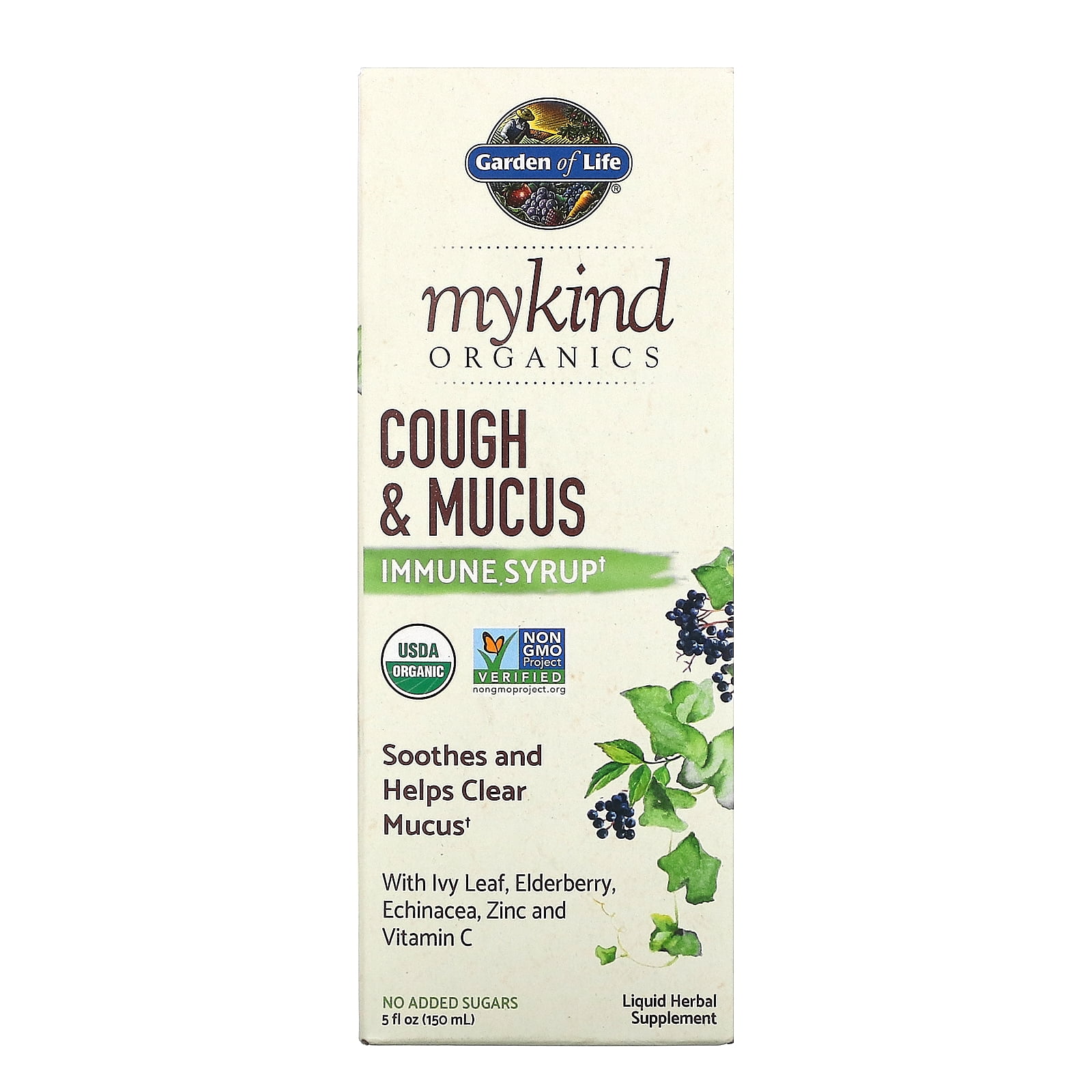 MyKind Organics, Cough & Mucus Immune Syrup, 5 fl oz ( 150 ml), Garden