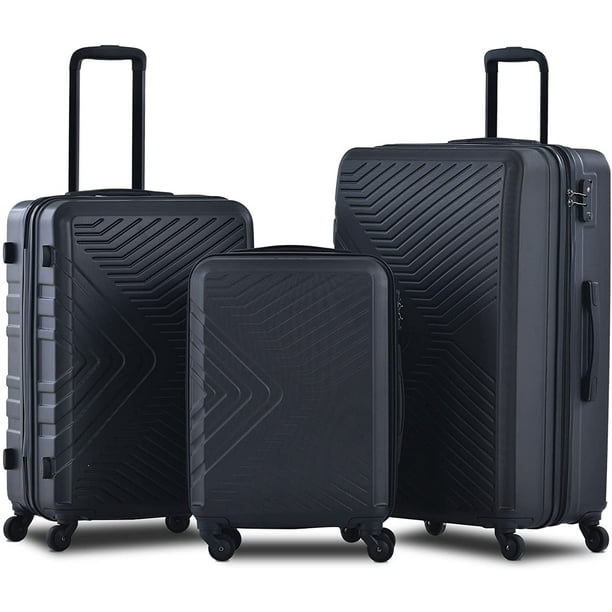 3 Piece Luggage Sets,Expandable ABS Lightweight Hardshell Spinner Wheel