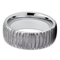 thumbnail image 2 of 8mm Silver Tungsten Carbide Wedding Band Woodgrain Design Dome Gunmetal Gray Ring 10, 2 of 3