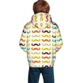 thumbnail image 2 of KLL Unisex Kids Boys Girls Hooded Pocket Pullover Hoodies-Colorful Mustache, 2 of 6