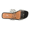 thumbnail image 2 of Lady Couture BLOOM Double Banded Clear Flat Slide With Multi Colored Studs, Black, 6, 2 of 4