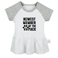 thumbnail image 1 of Newest Member Of The Pack Funny Dresses For Baby, Newborn Babies Skirts, Infant Princess Dress, 0-24M Kids Graphic Clothes (Gray Raglan Dresses, 6-12 Months), 1 of 5