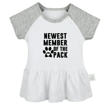 

Newest Member Of The Pack Funny Dresses For Baby Newborn Babies Skirts Infant Princess Dress 0-24M Kids Graphic Clothes (Gray Raglan Dresses 12-18 Months)