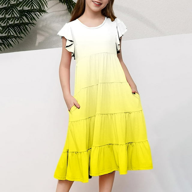 Robe Fille Préado Robe Mignonne Robes d'Anniversaire pour Filles Robes de Fête d'Anniversaire Robes pour Tout-Petits 10-11 Ans