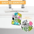 thumbnail image 3 of Square PU Leather 2 Pack Travel Tag - Bag Tag - Suitcase Tag with Privacy Cover and Stainless Steel Ring - Suitable for Travel, Backpack, and Handbag Pineapple, 3 of 7