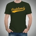 thumbnail image 5 of UGP Campus Apparel Oakland City Baseball Script Basic Cotton T-Shirt - Small - Forest, 5 of 6
