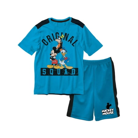 Disney Toddler Boys Mickey Mouse Outfit Goofy & Donald Shirt & Shorts Set