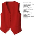 thumbnail image 7 of Women Vest Single-breasted Solid Color Sleeveless V Neck Slim Fit Formal Business Style Cardigan Retro Office Wedding Banquet Waistcoat, 7 of 7