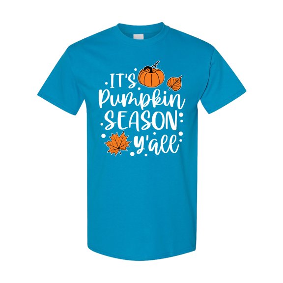 Inktastic Thanksgiving It's Pumpkin Season Y'all with Fall Leaves T-Shirt