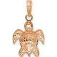 thumbnail image 4 of 14K Rose Gold Textured Sea Turtle Charm (14.75 X 12.7) Made In United States k7662r, 4 of 5