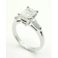 thumbnail image 2 of Emerald Cut And Tapered Baguette Diamond Ring, Three Stone Diamond Engagement Ring, Past Present Future Diamond Ring, 14K White Gold Plated, 2.4 Ct Simulated Diamond, Gift Ring For Her, 2 of 4