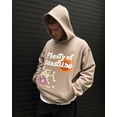 thumbnail image 2 of Skull Halloween Print Hoodie Graffiti Foam Letter Printed Hooded Sweater Coat Long Sleeve Sweatshirt, 2 of 7