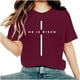 thumbnail image 1 of Camisetas de Cuello de Tripulación de Manga Corta para las Mujeres Cartas de Impresión de Pascua Camiseta de Manga Corta, Spandex de Poliéster, 1 of 5