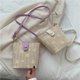 thumbnail image 3 of Zhuge Bolso de hombro tejido para mujer, bolso de mano tejido, bolso de mano tejido elegante para playa de verano, bolsos de hombro de 7,48 x 3,54 x 6,69 pulgadas (caqui A), 3 of 4