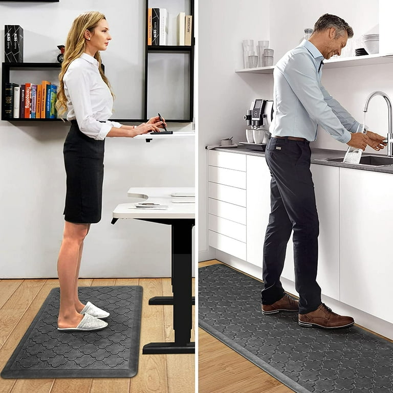 Color G Kitchen Rugs Non Slip, Kitchen Rug Set of 2 for Floor Cushioned  Anti Fatigue, Foam Padded Kitchen Mat Set for Standing Comfort, Grey Extra