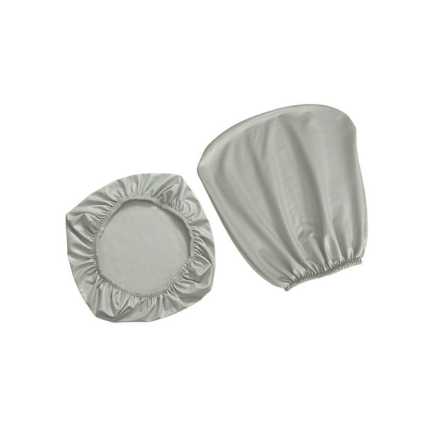 Split Office Chair Cover Dustproof PU Leather Seat Waterproof Rotating Chair Protector Gray Seat+Backrest
