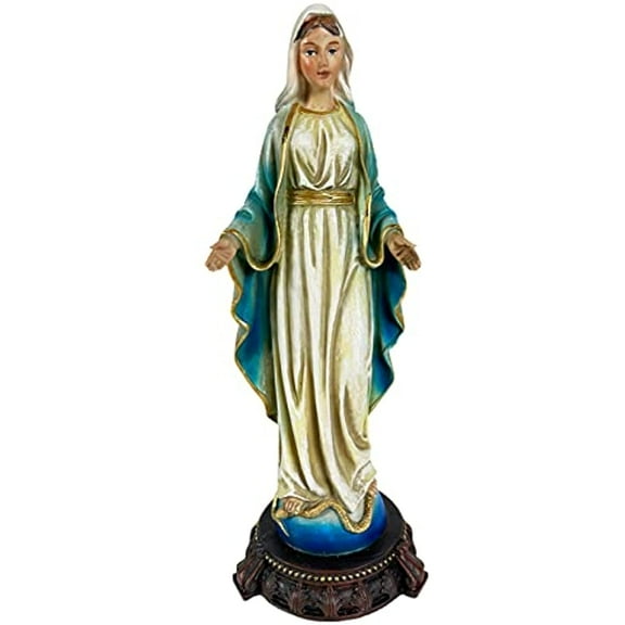 Urbalabs Saint Immaculate Heart of Mary Blessed Virgin Mother Catholic Religious Figurines 13 Inch Blessed Mother Mary Statue Outdoor Shining Light Our Virgin Mary