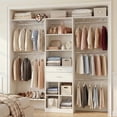 thumbnail image 2 of Homieasy Closet System - 4.75-8FT Closet Organizer System with Wooden Drawers & Cube Storage Organizer, 96" Closet Systems with Cuttable Hanging Shelvings for Nursery, White, 2 of 7