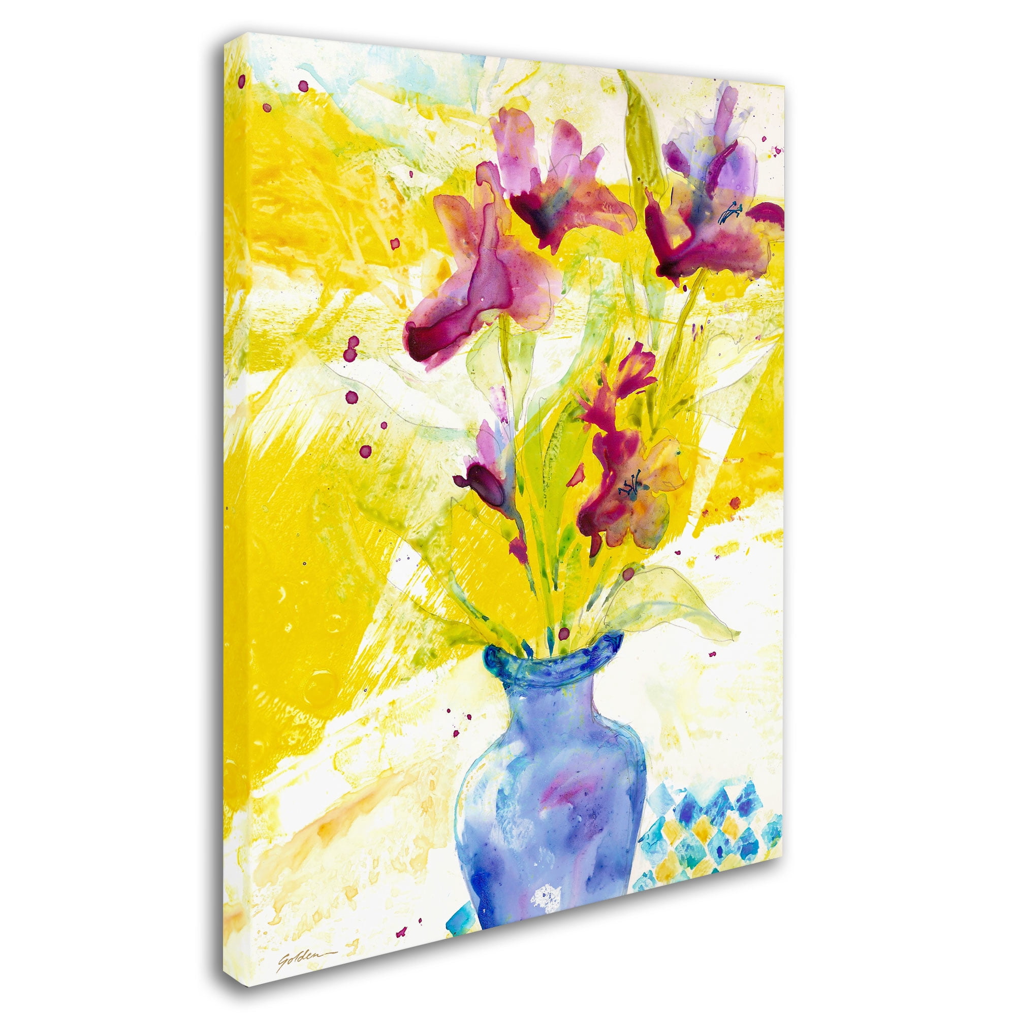 Trademark Fine Art "Purple Blooms in Sunlight" Canvas Art by Sheila Golden