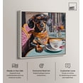 thumbnail image 2 of A Dog and Her Latte Canvas Print Pets Pink Wall Art by Art Remedy, Silver Frame, 40 x 40, 2 of 5