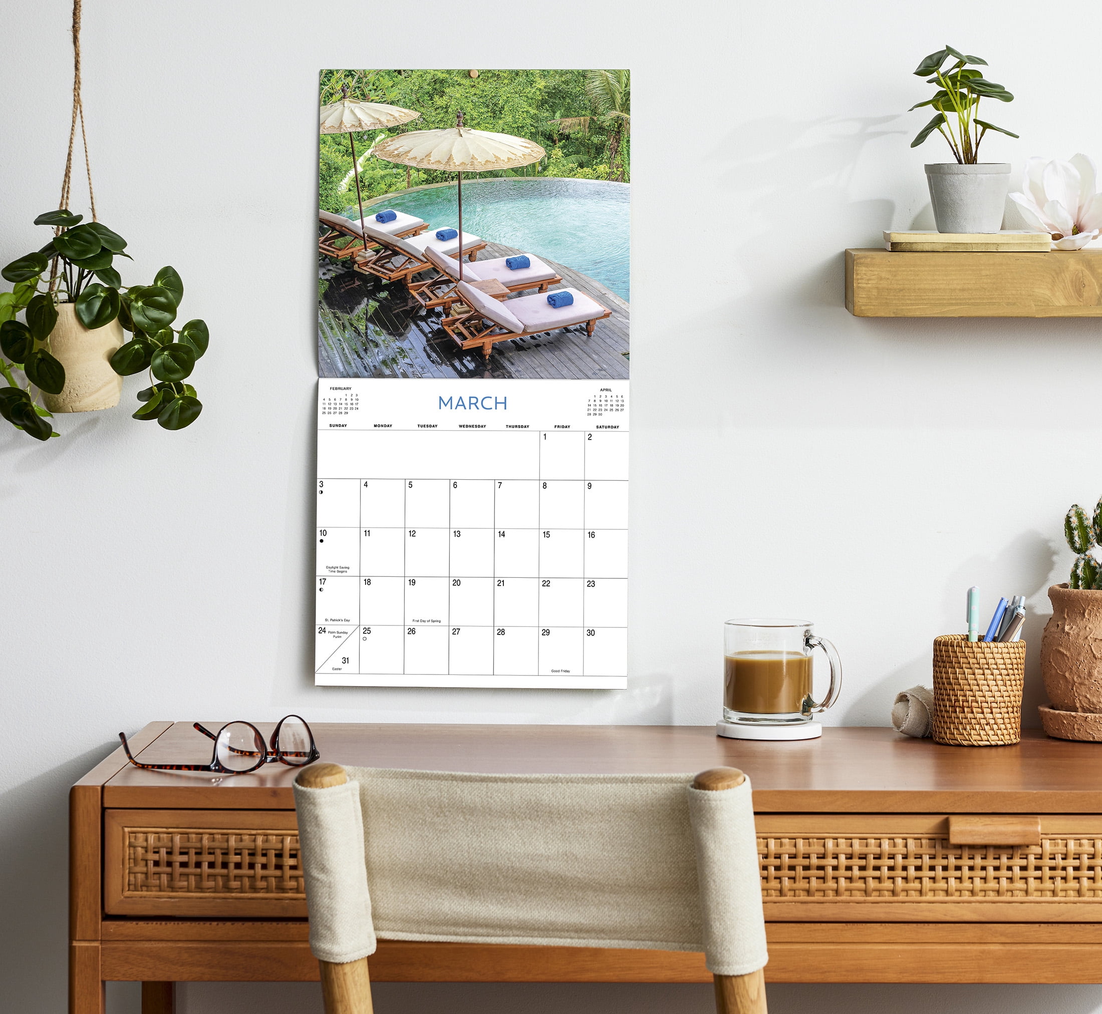2024-12 Month Cal- Tropical Getaways 12x12 Hanging Wall Calendar by DaySpring