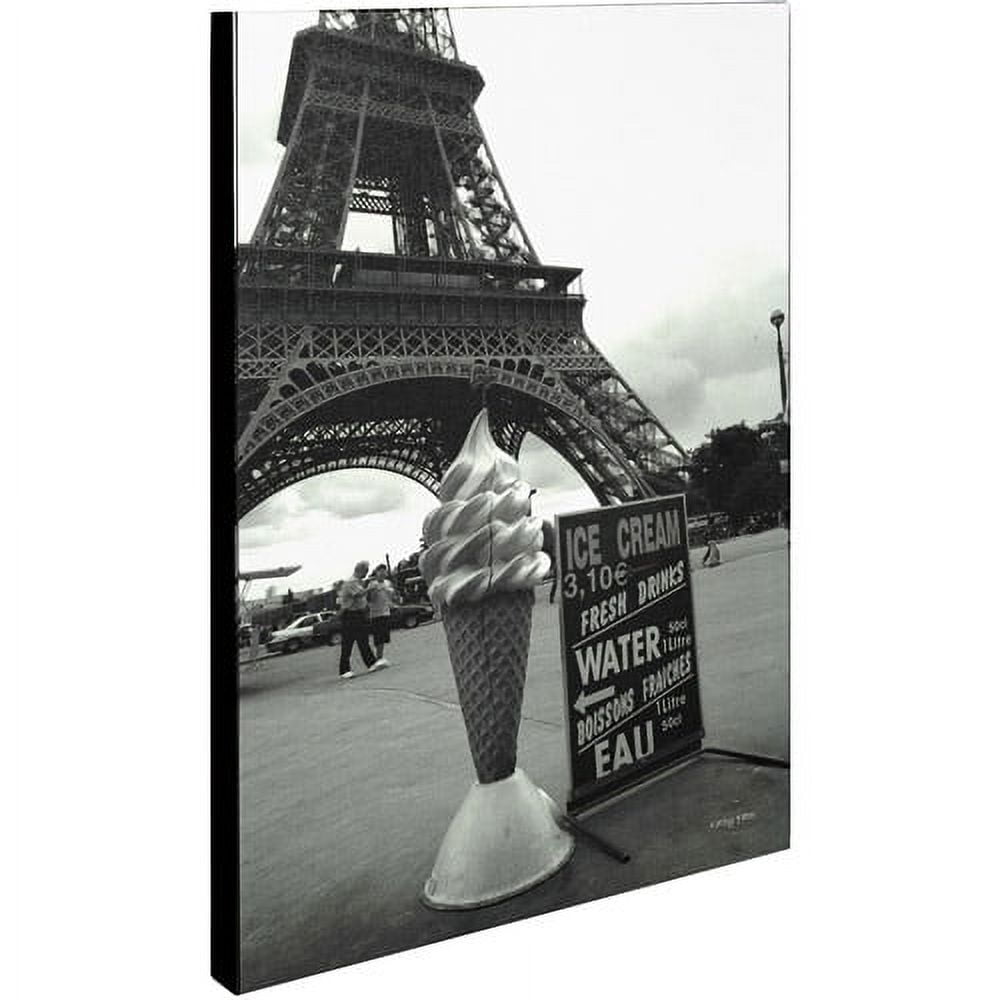 Trademark Fine Art 'Eiffel Tower with Ice Cream Cone' Canvas Art by Kathy Yates