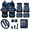 Blue Floral & Butterfly Pattern, variant on Colorful Butterfly Pattern 17 Pcs Car Seat Cover Set for Women, Anti Fade Car Seat Covers with Decor Car Armrest Cushion for Cars Interior