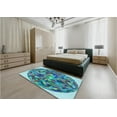 thumbnail image 5 of Ahgly Company Machine Washable Indoor Square Transitional Turquoise Green Area Rugs, 6' Square, 5 of 7