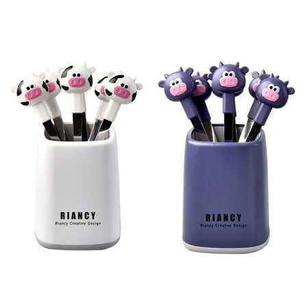 

2 Sets Creative Fruit Forks Stainless Steel Food Forks with Holders (Assorted Color)