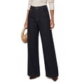 thumbnail image 3 of Sundazz Womens Wide Leg Jeans Fleece Stretchy High Waisted Jeans Baggy Soft Denim Pants with Pockts, 3 of 9