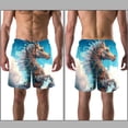 thumbnail image 3 of luoweisi Men's Beach Shorts Quick Dry Swim Trunks with Mesh Lining Seahorse S, 3 of 5